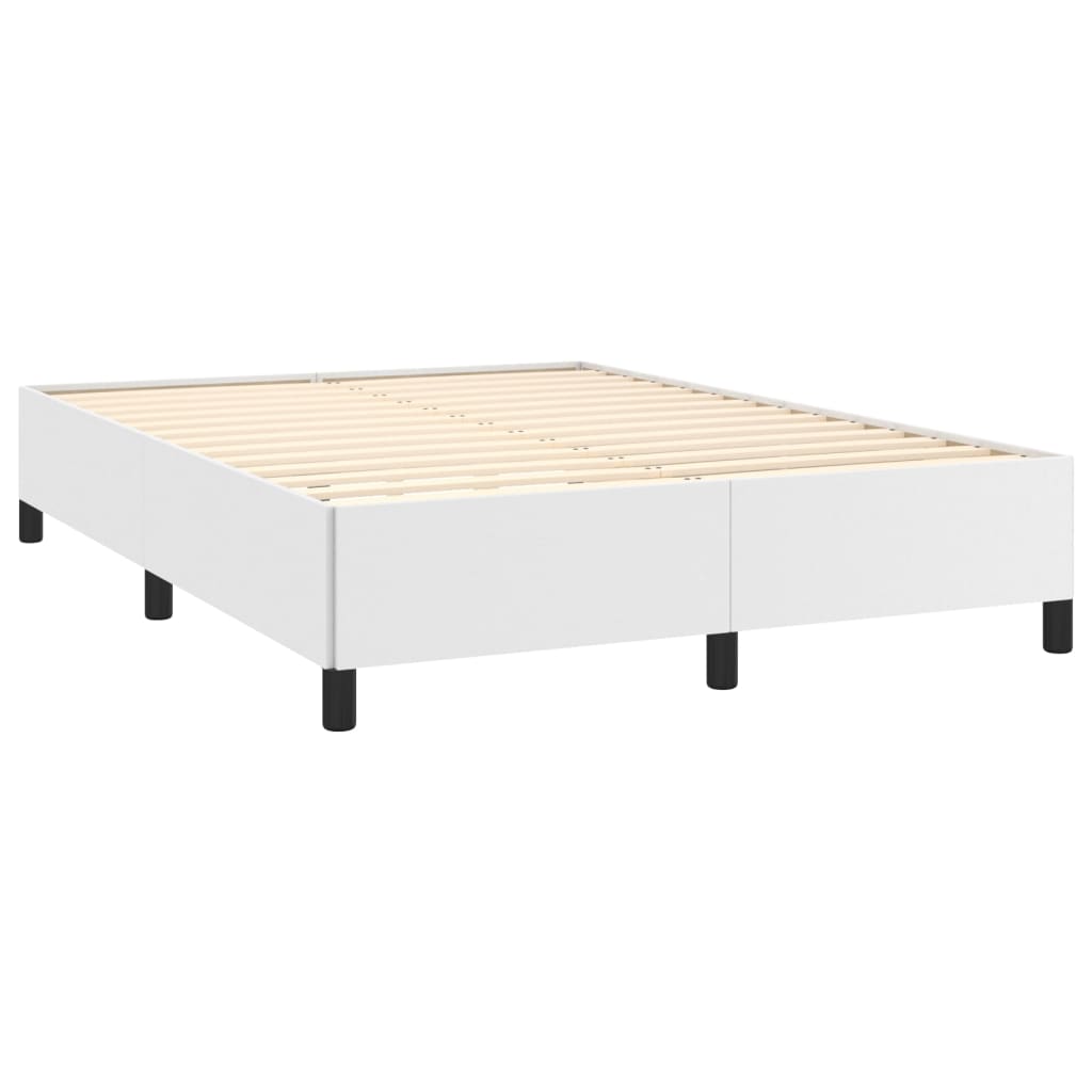 Bed Frame without Mattress White 135x190 cm Double Double Faux Leather