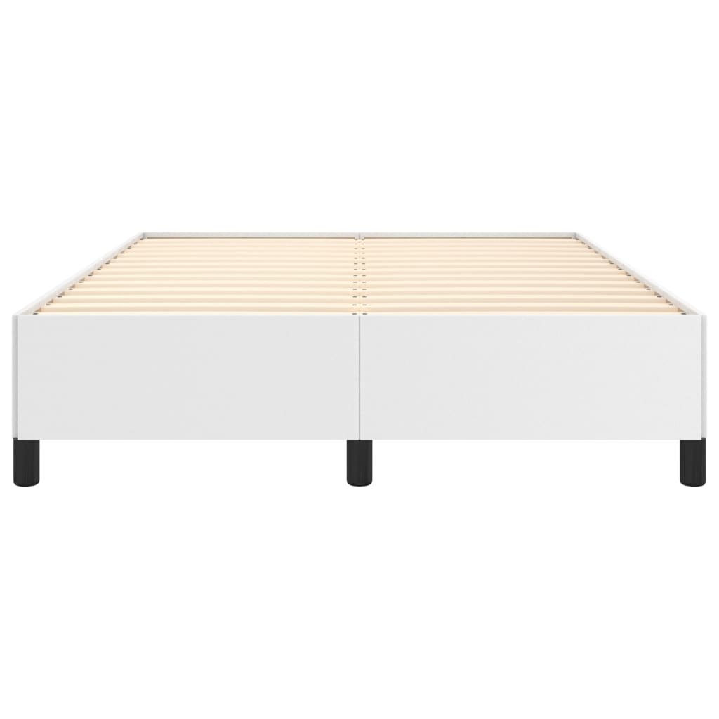 Bed Frame without Mattress White 135x190 cm Double Double Faux Leather