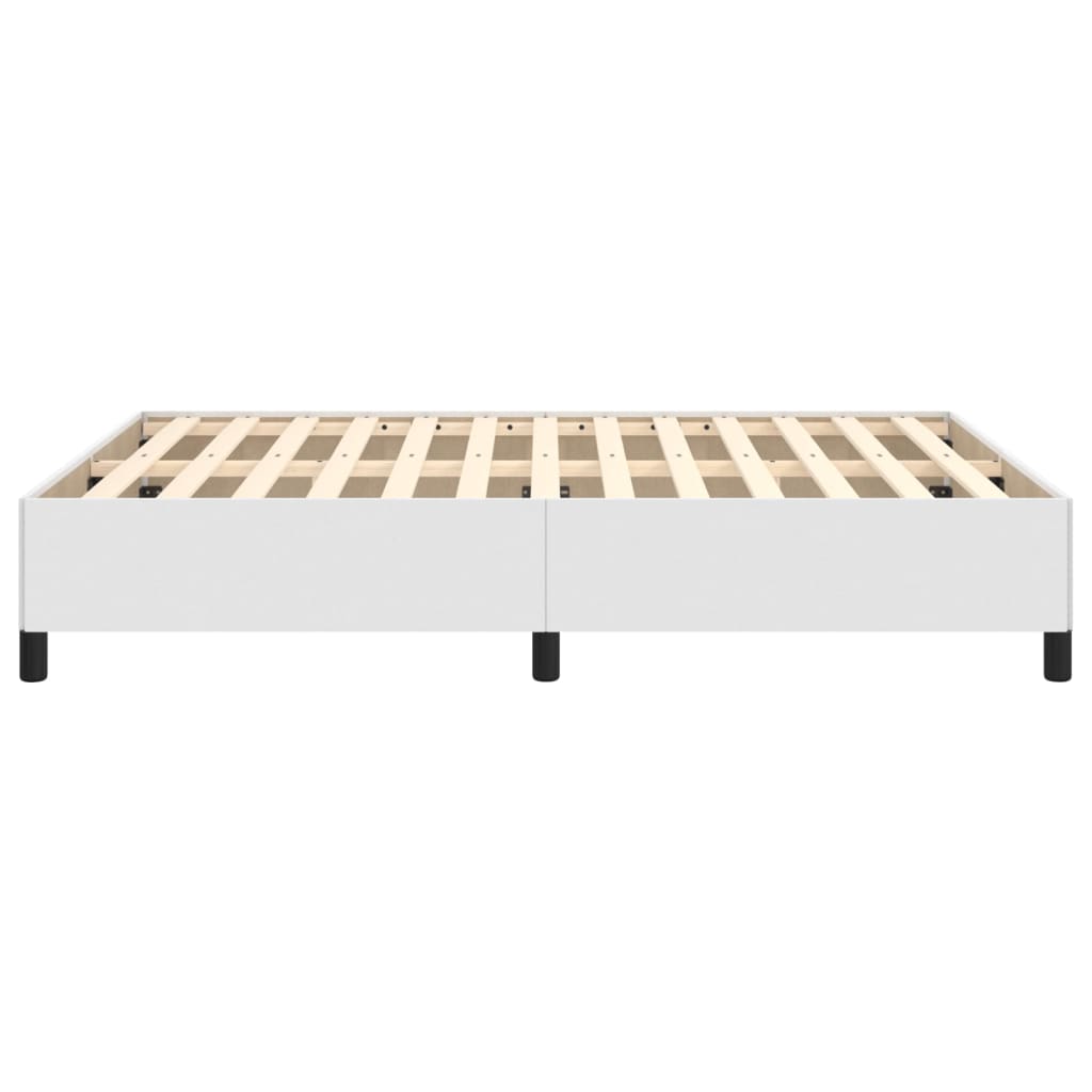 Bed Frame without Mattress White 135x190 cm Double Double Faux Leather