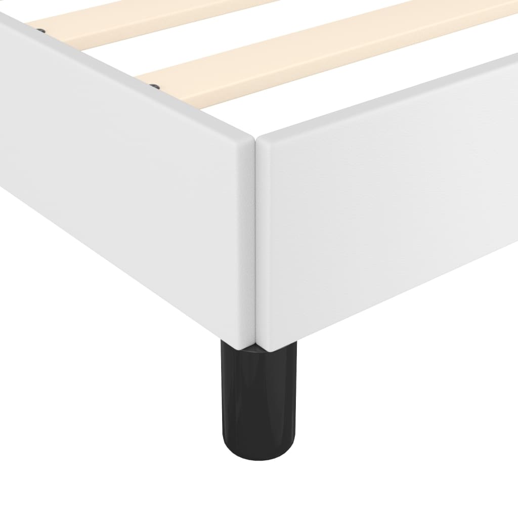 Bed Frame without Mattress White 135x190 cm Double Double Faux Leather