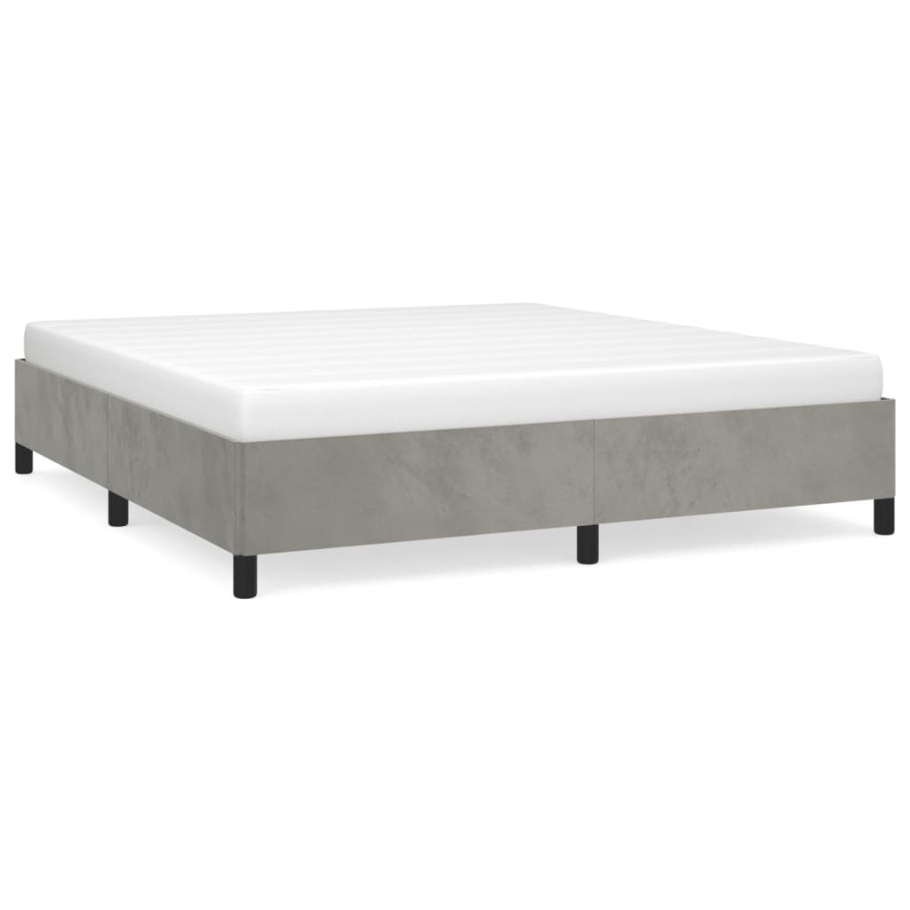 Bed Frame without Mattress Light Grey 135x190 cm Double Double Velvet