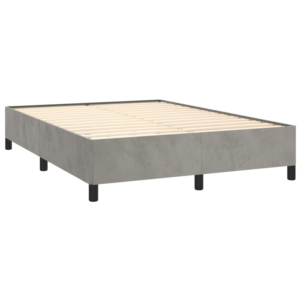 Bed Frame without Mattress Light Grey 135x190 cm Double Double Velvet