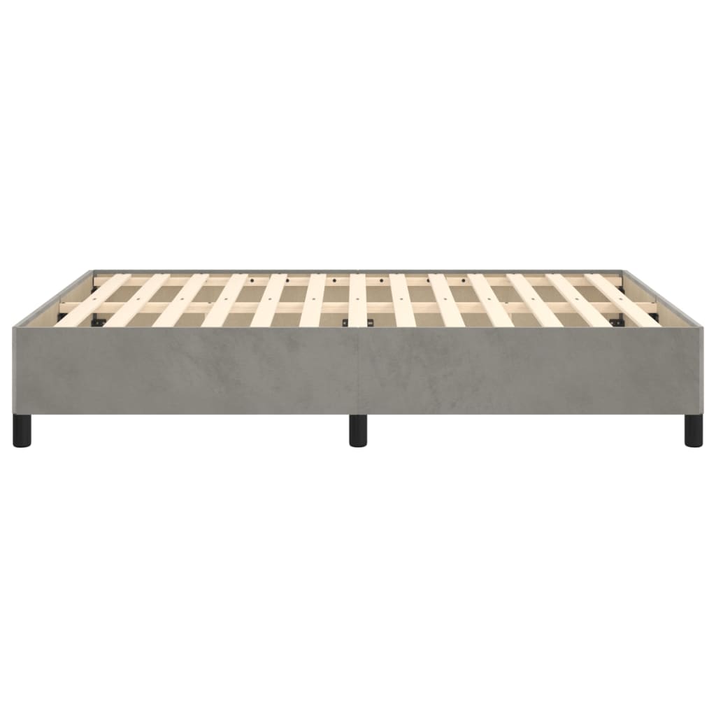Bed Frame without Mattress Light Grey 135x190 cm Double Double Velvet