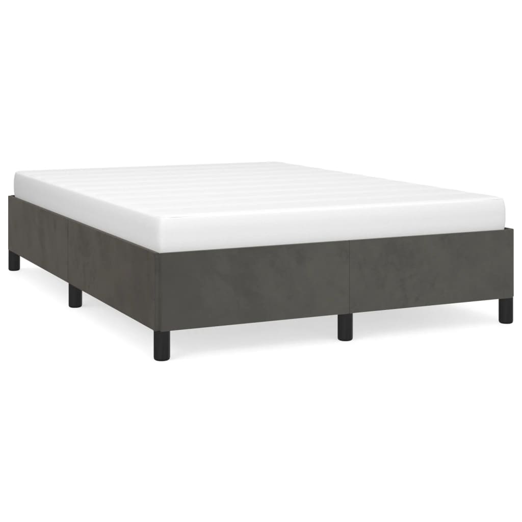 Bed Frame without Mattress Dark Grey 135x190 cm Double Double Velvet