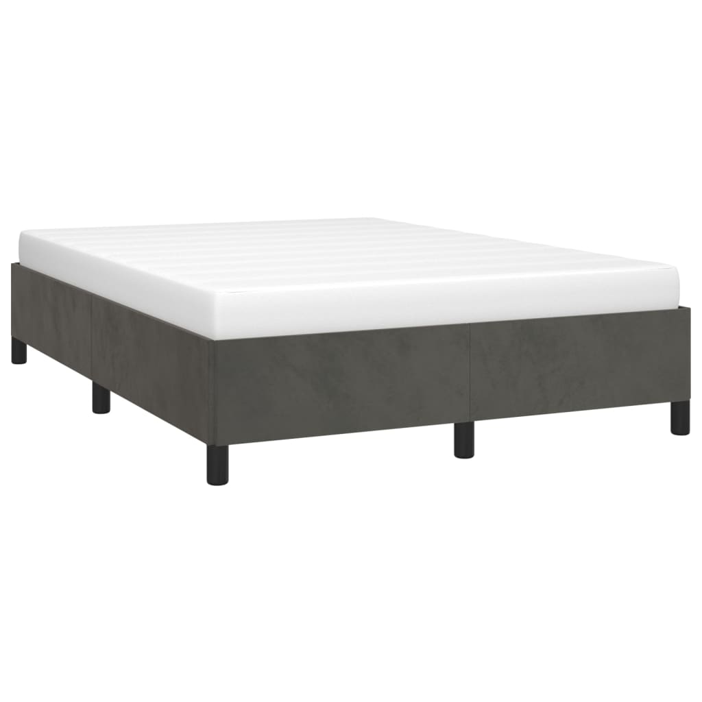 Bed Frame without Mattress Dark Grey 135x190 cm Double Double Velvet