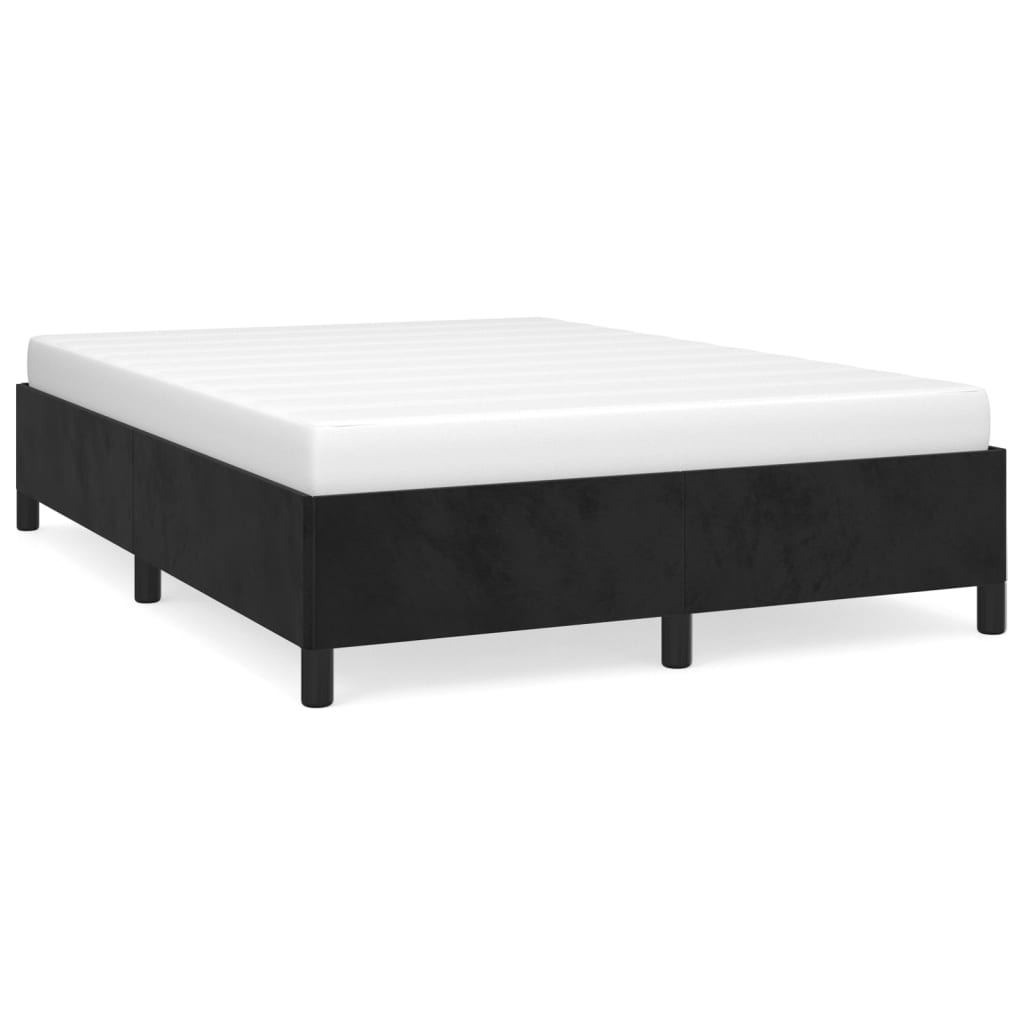 Bed Frame without Mattress Black 135x190 cm Double Double Velvet