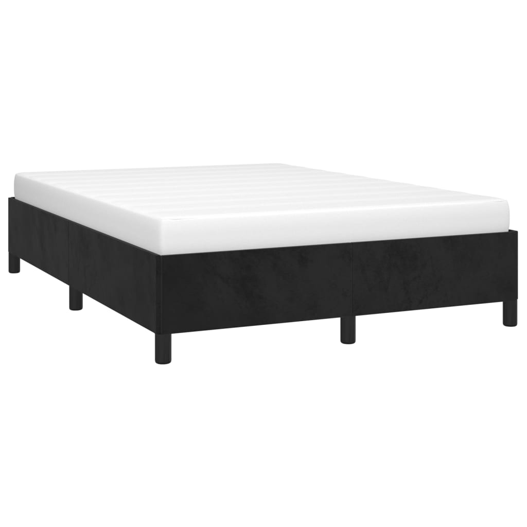 Bed Frame without Mattress Black 135x190 cm Double Double Velvet