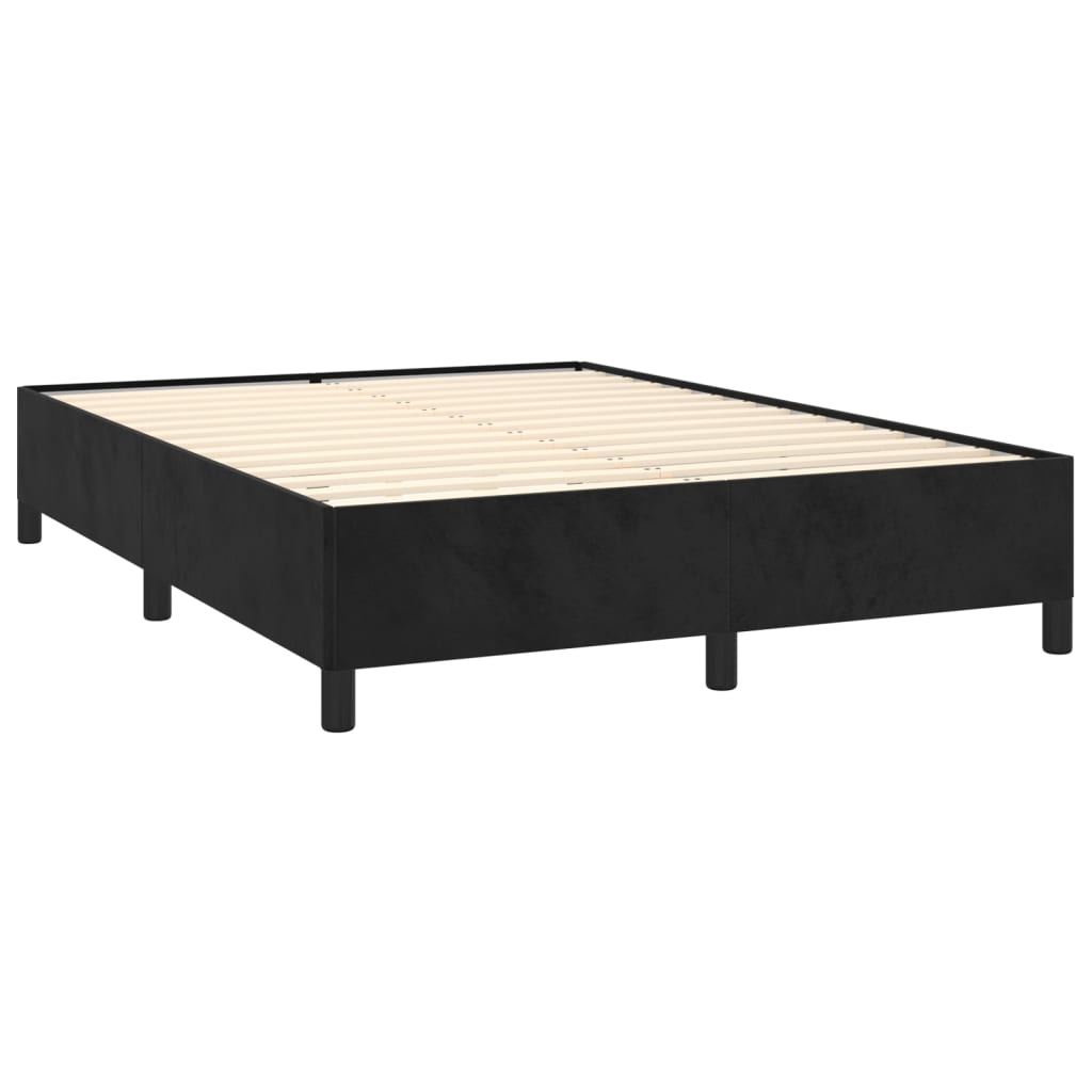 Bed Frame without Mattress Black 135x190 cm Double Double Velvet