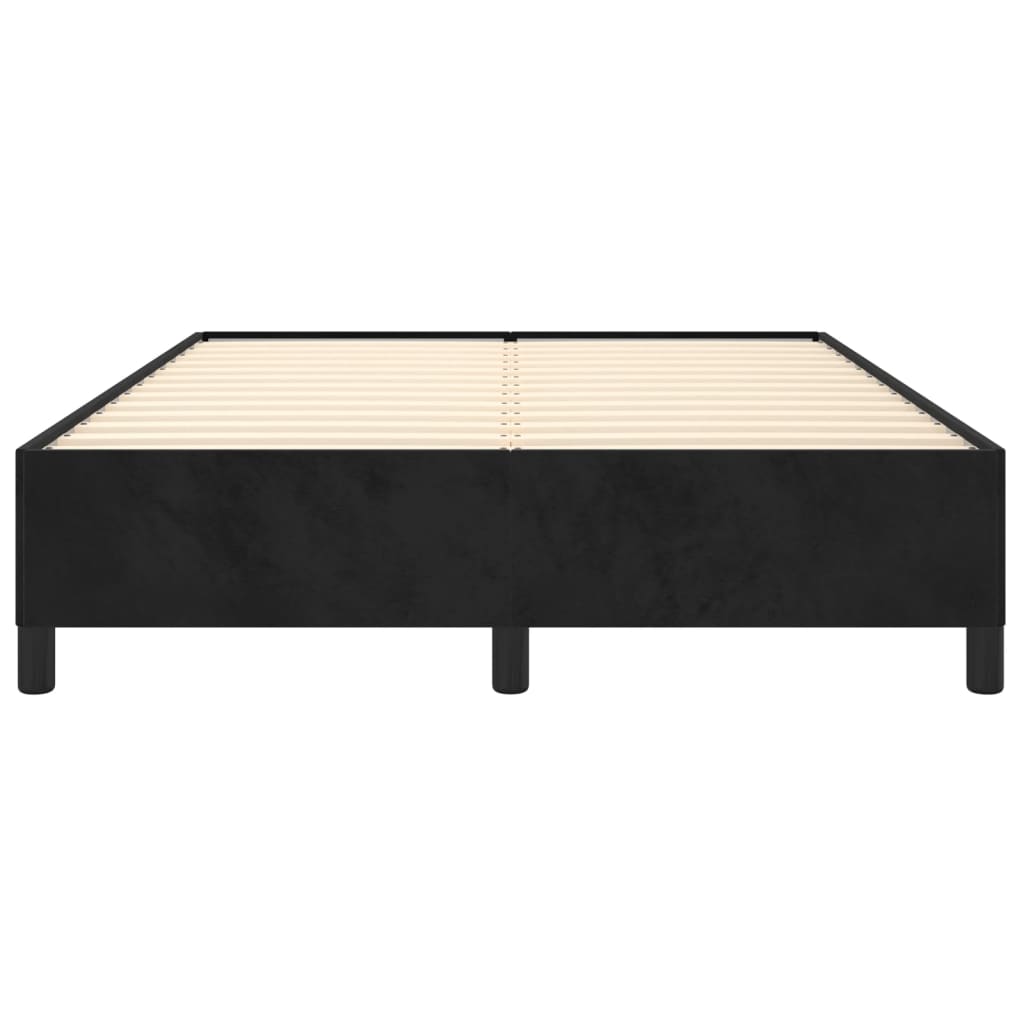 Bed Frame without Mattress Black 135x190 cm Double Double Velvet