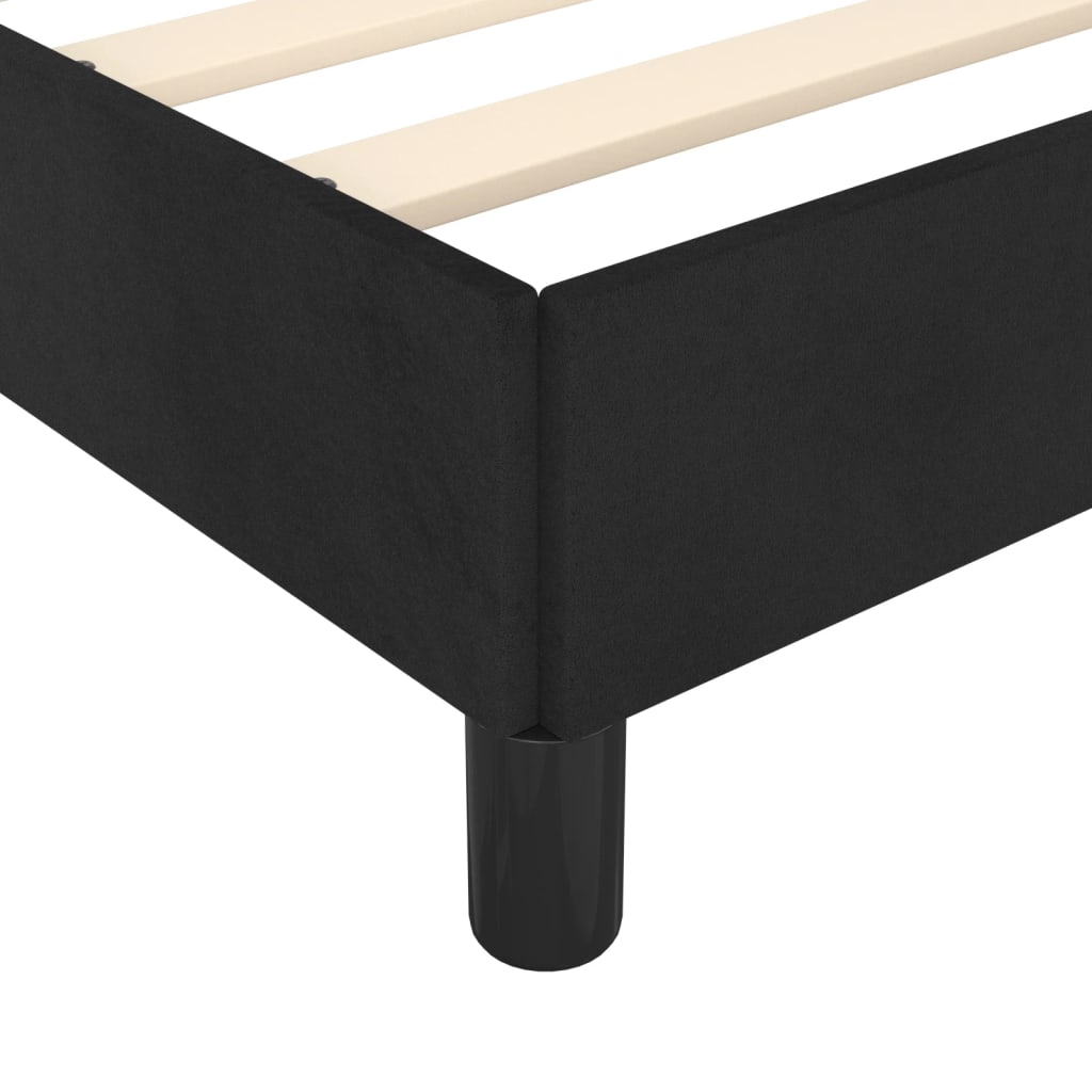 Bed Frame without Mattress Black 135x190 cm Double Double Velvet