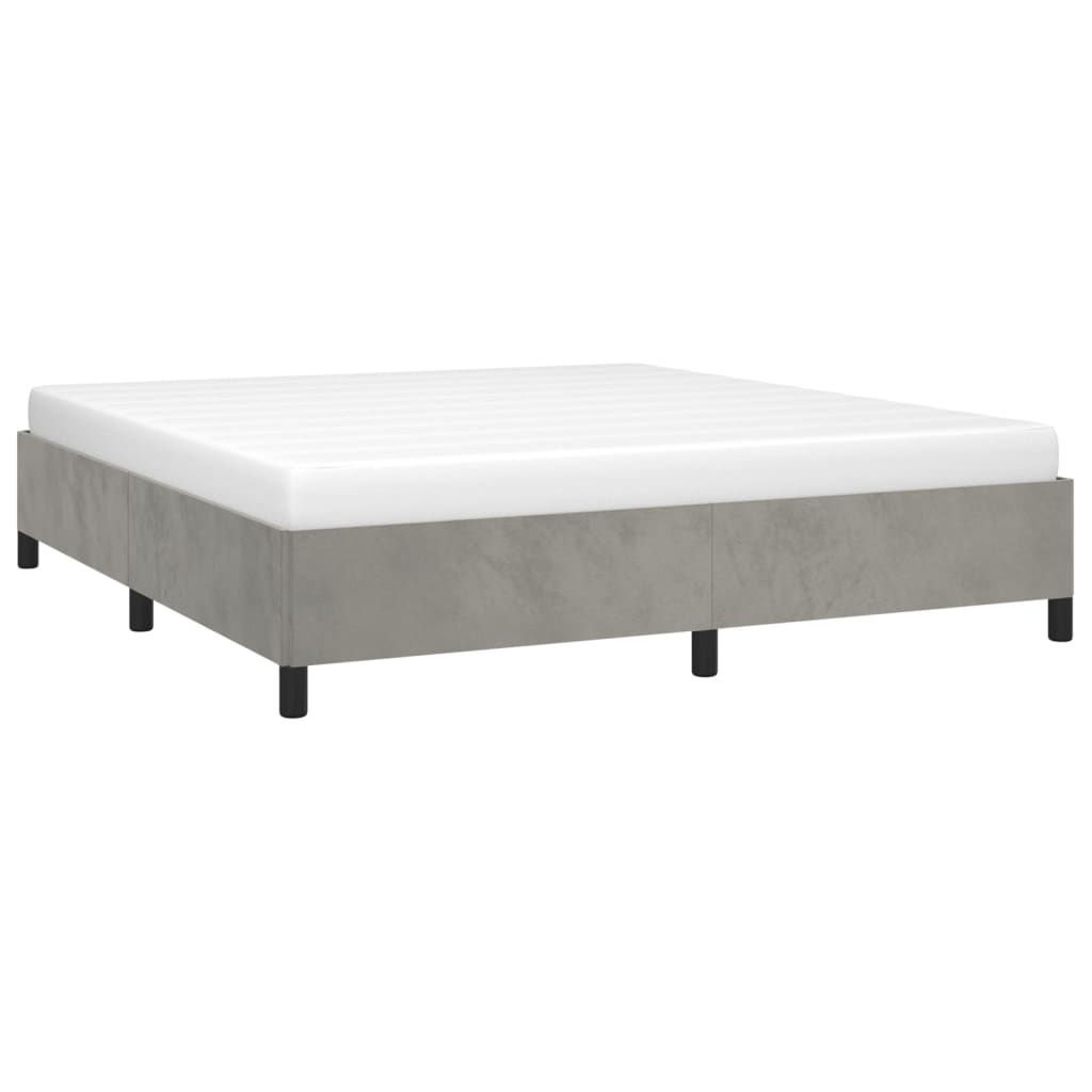 Bed Frame without Mattress Light Grey Super King Velvet