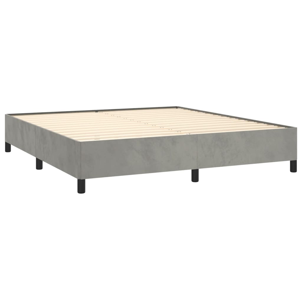 Bed Frame without Mattress Light Grey Super King Velvet