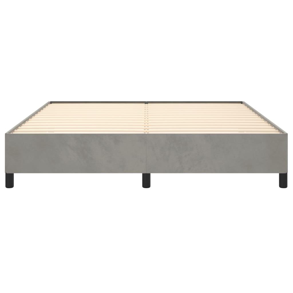 Bed Frame without Mattress Light Grey Super King Velvet