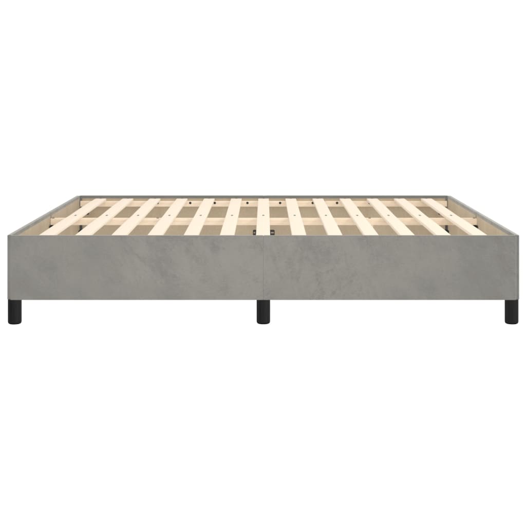 Bed Frame without Mattress Light Grey Super King Velvet