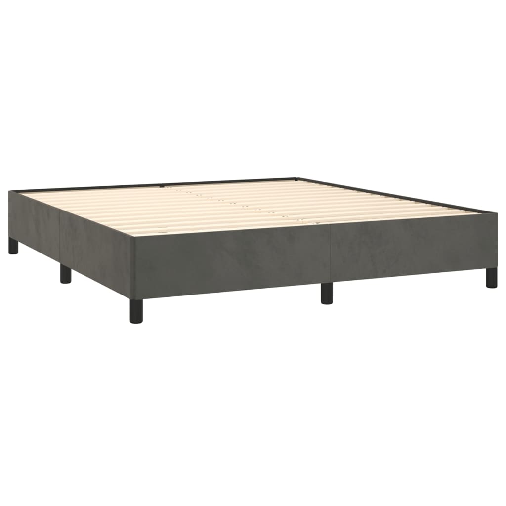Bed Frame without Mattress Dark Grey Super King Velvet