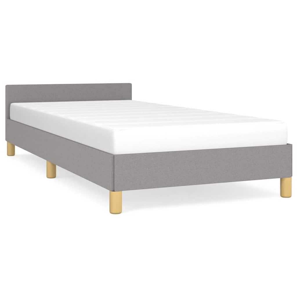 Bed Frame without Mattress Light Grey 90x190cm Single Fabric