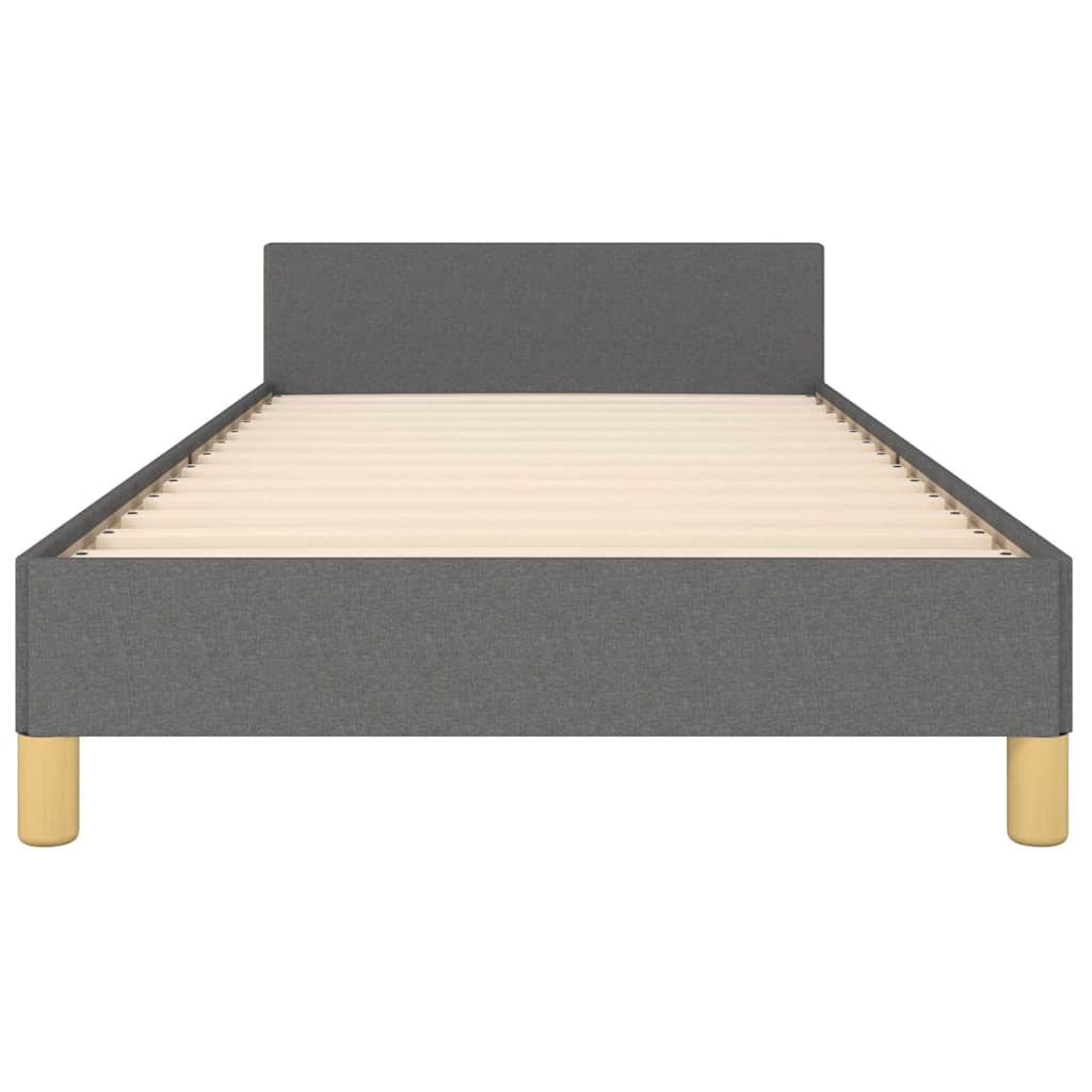 Bed Frame without Mattress Dark Grey 90x190cm Single Fabric