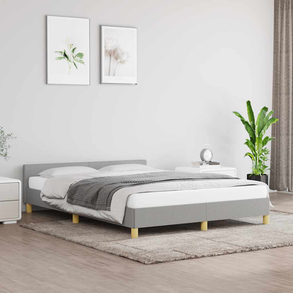Bed Frame without Mattress Light Grey 180x200cm Super King Fabric