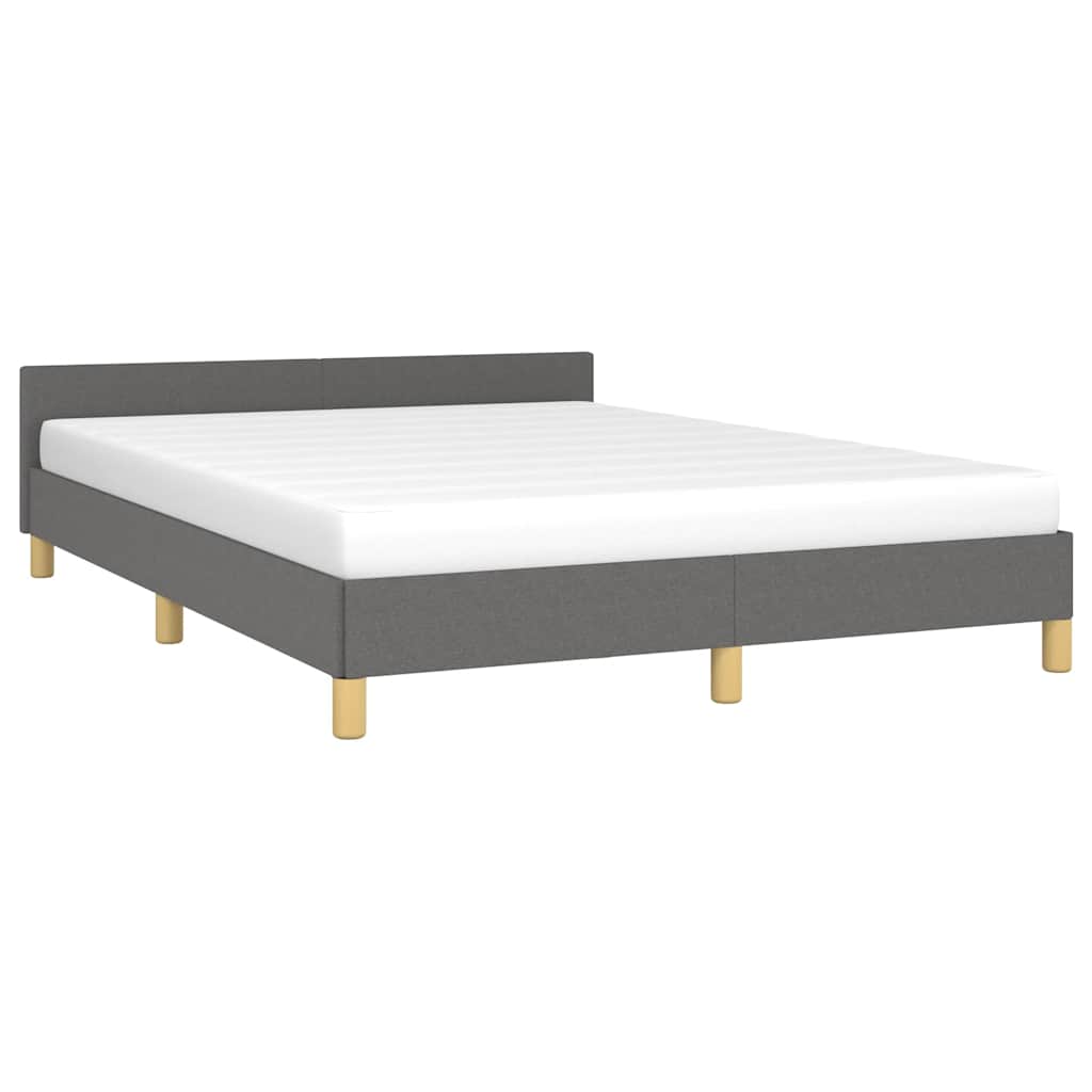 Bed Frame without Mattress Dark Grey 180x200cm Super King Fabric