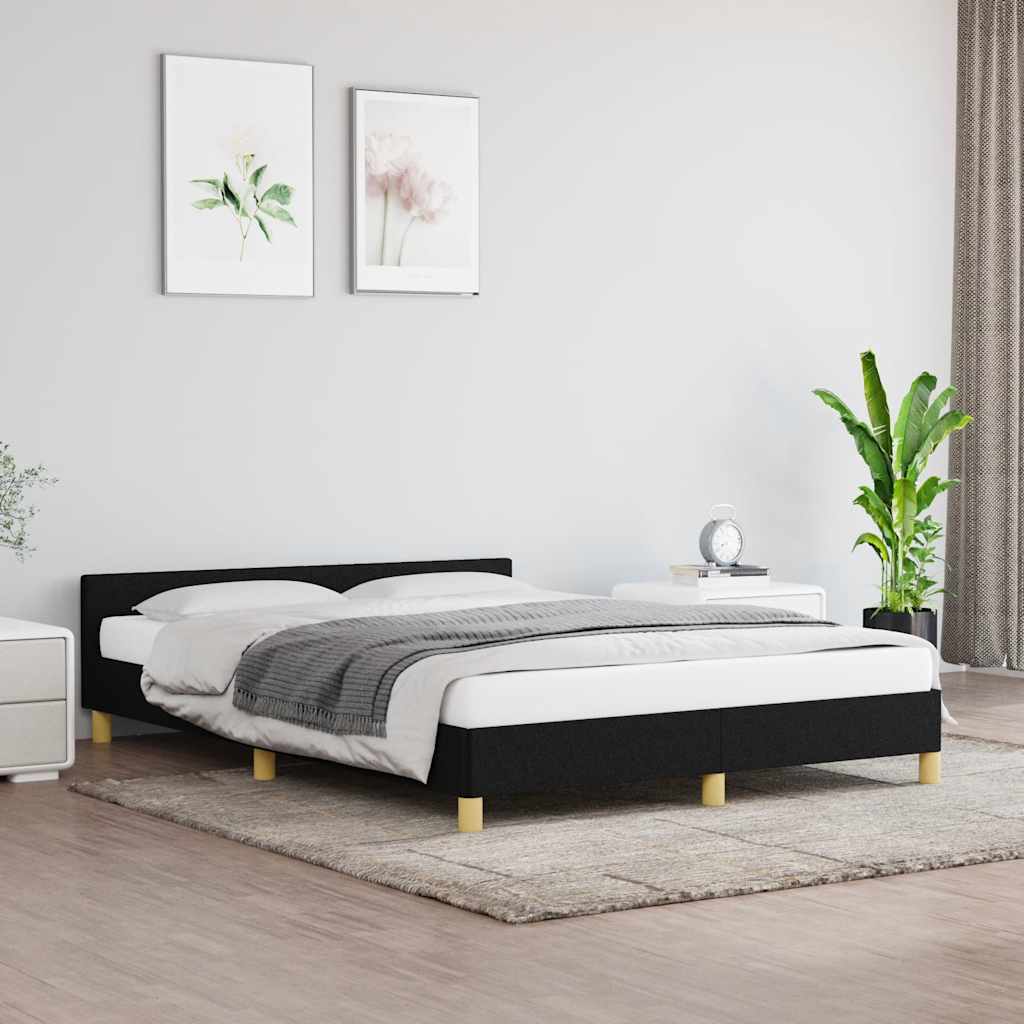 Bed Frame without Mattress Black 180x200cm Super King Fabric