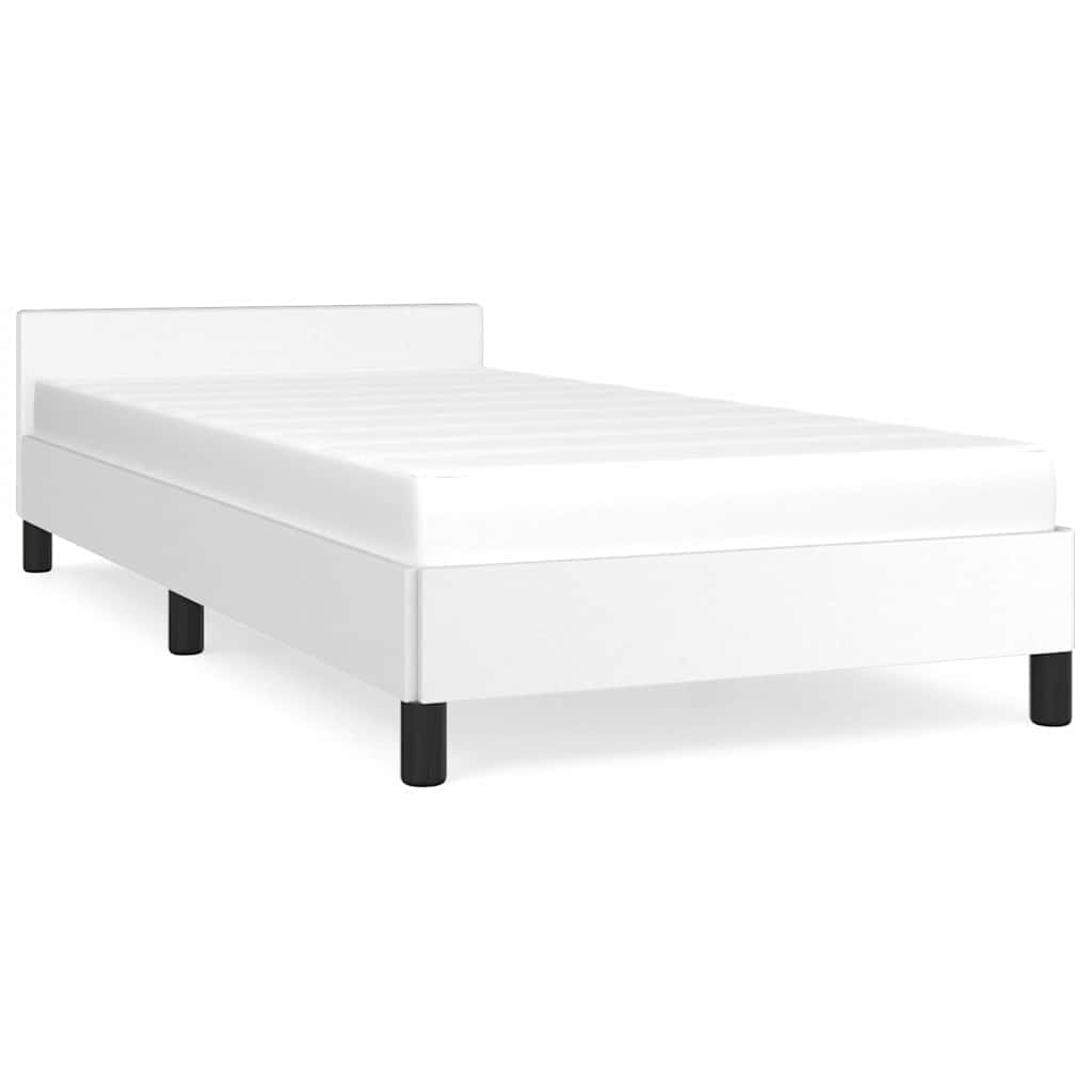 Bed Frame without Mattress White 90x190cm Single Faux Leather