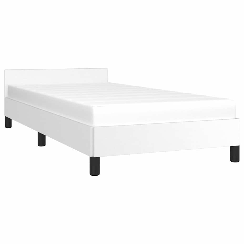 Bed Frame without Mattress White 90x190cm Single Faux Leather