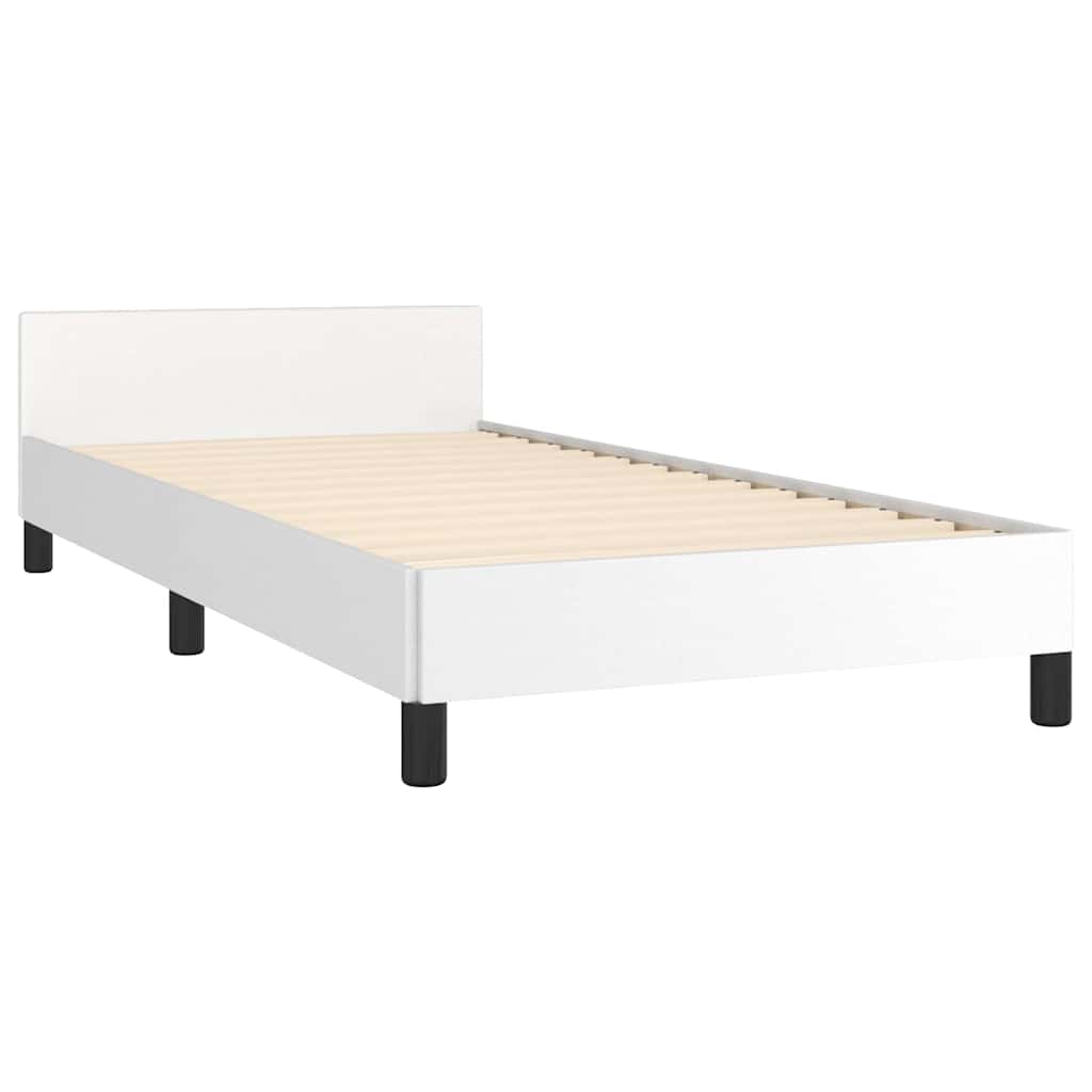 Bed Frame without Mattress White 90x190cm Single Faux Leather
