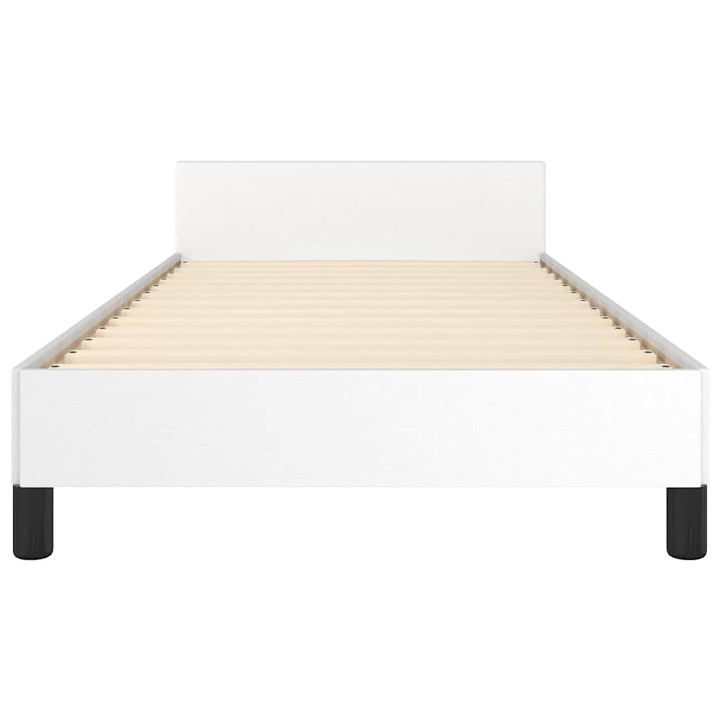 Bed Frame without Mattress White 90x190cm Single Faux Leather
