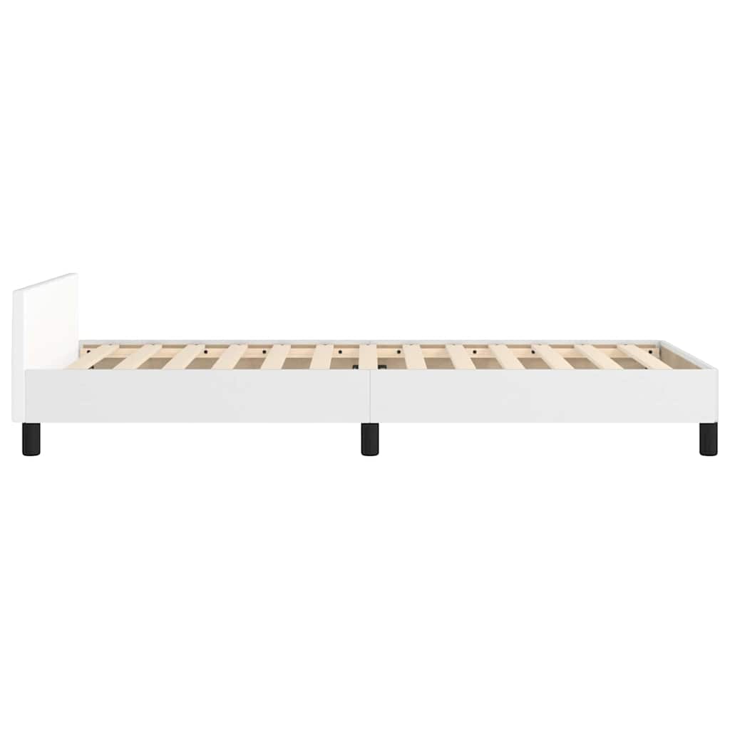 Bed Frame without Mattress White 90x190cm Single Faux Leather