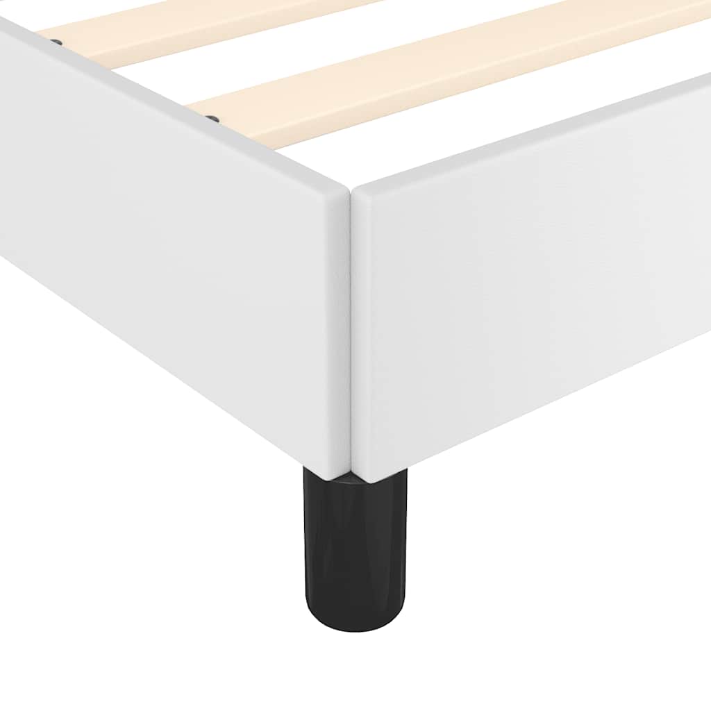 Bed Frame without Mattress White 90x190cm Single Faux Leather