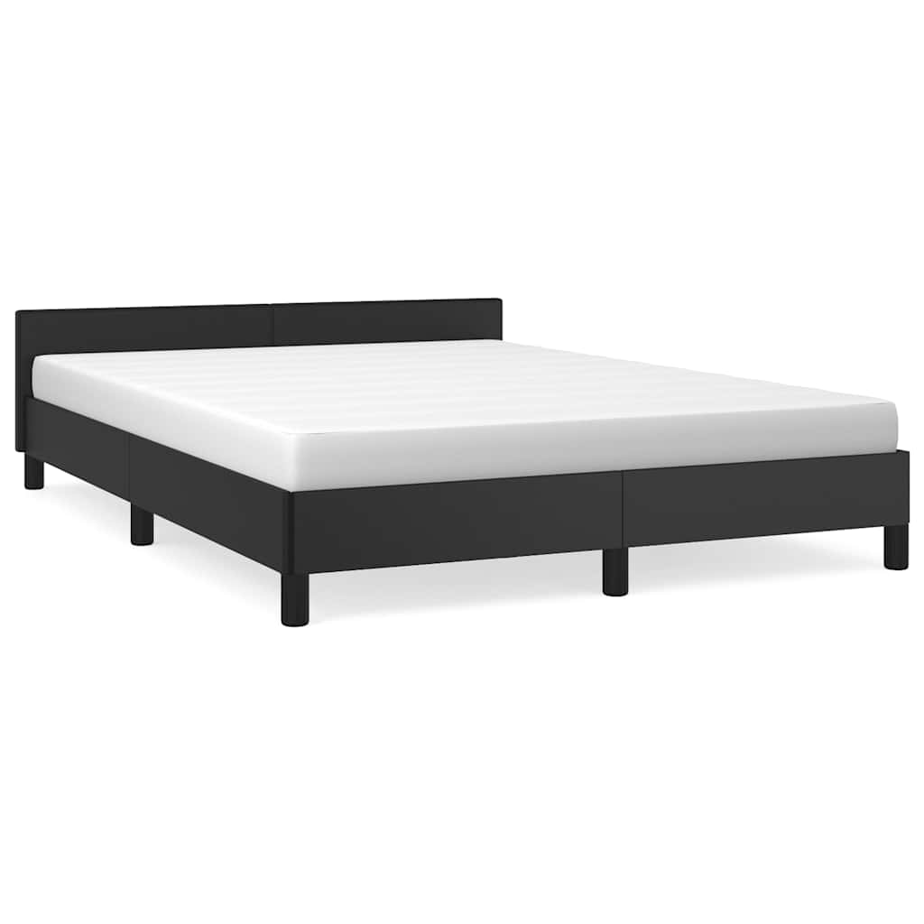 Bed Frame without Mattress Black 135x190cm Double Faux Leather