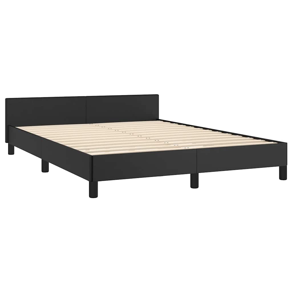 Bed Frame without Mattress Black 135x190cm Double Faux Leather