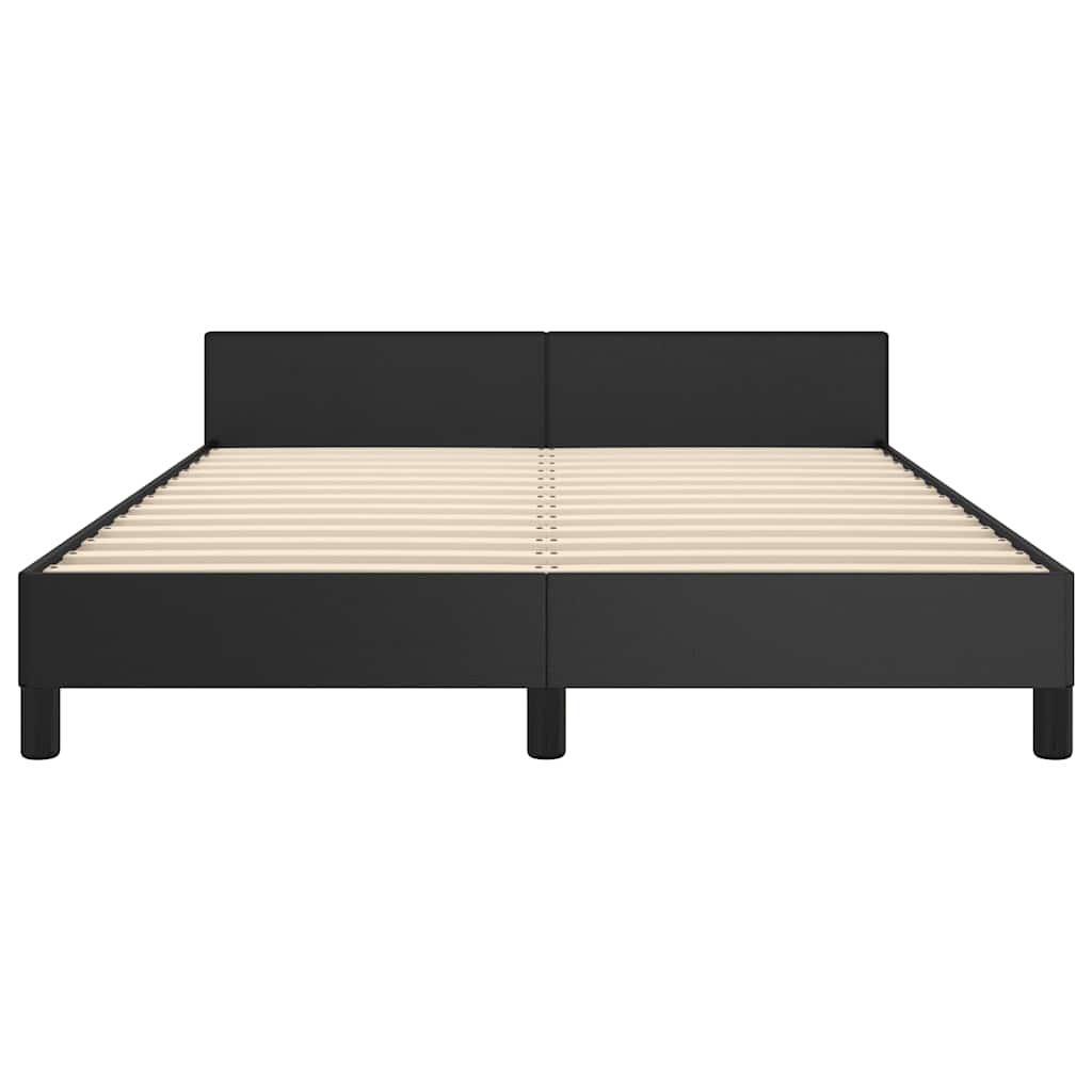 Bed Frame without Mattress Black 135x190cm Double Faux Leather