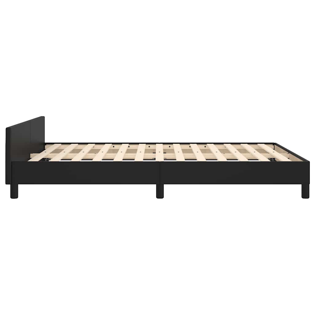 Bed Frame without Mattress Black 135x190cm Double Faux Leather