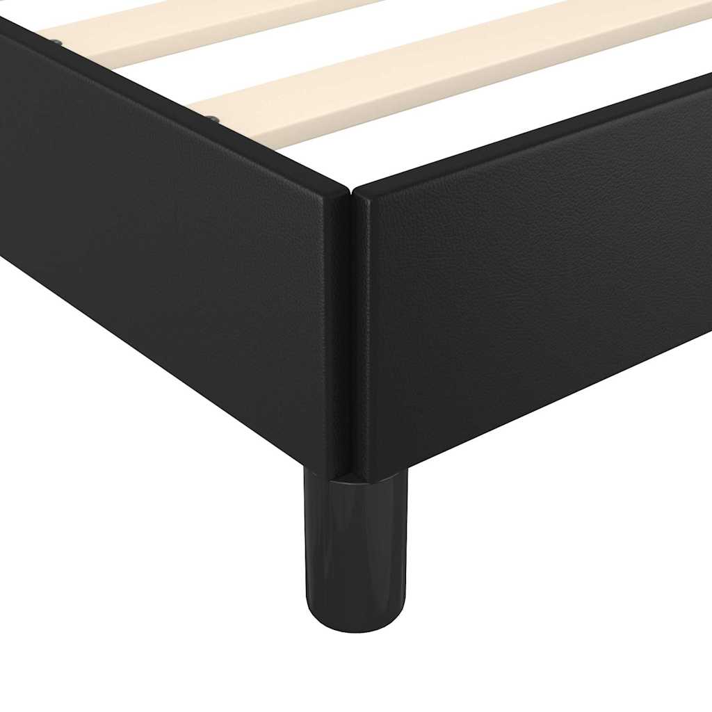 Bed Frame without Mattress Black 135x190cm Double Faux Leather