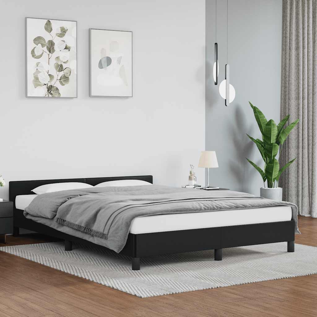 Bed Frame without Mattress Black 180x200cm Super King Faux Leather