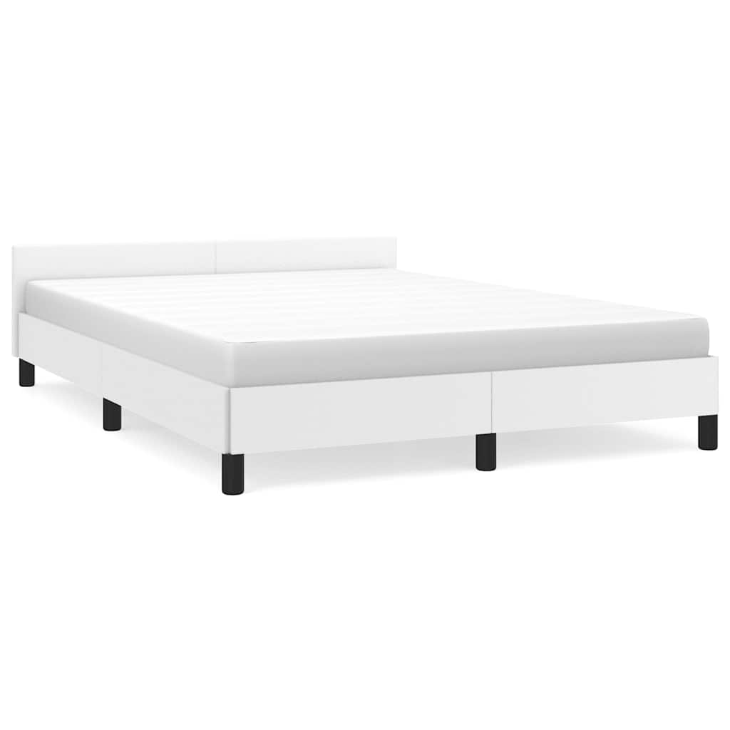 Bed Frame without Mattress White 180x200cm Super King Faux Leather