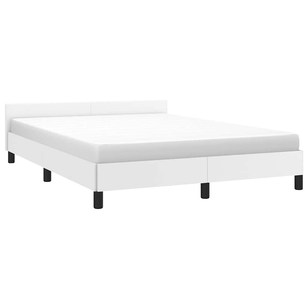 Bed Frame without Mattress White 180x200cm Super King Faux Leather