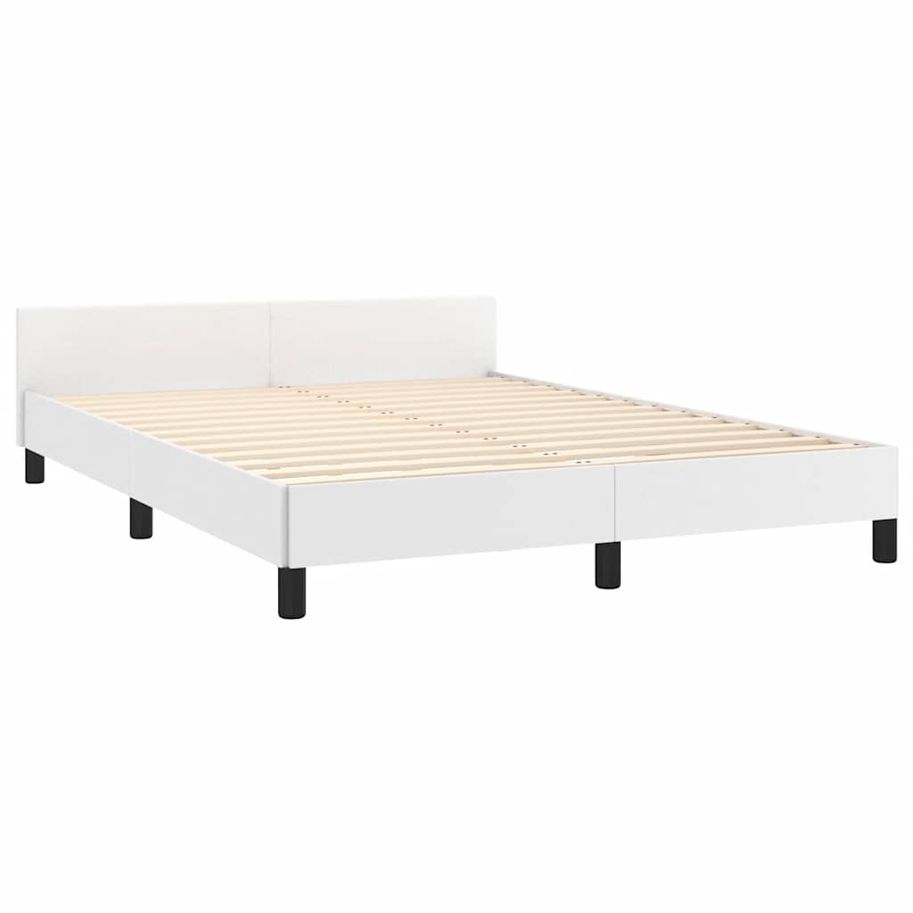 Bed Frame without Mattress White 180x200cm Super King Faux Leather