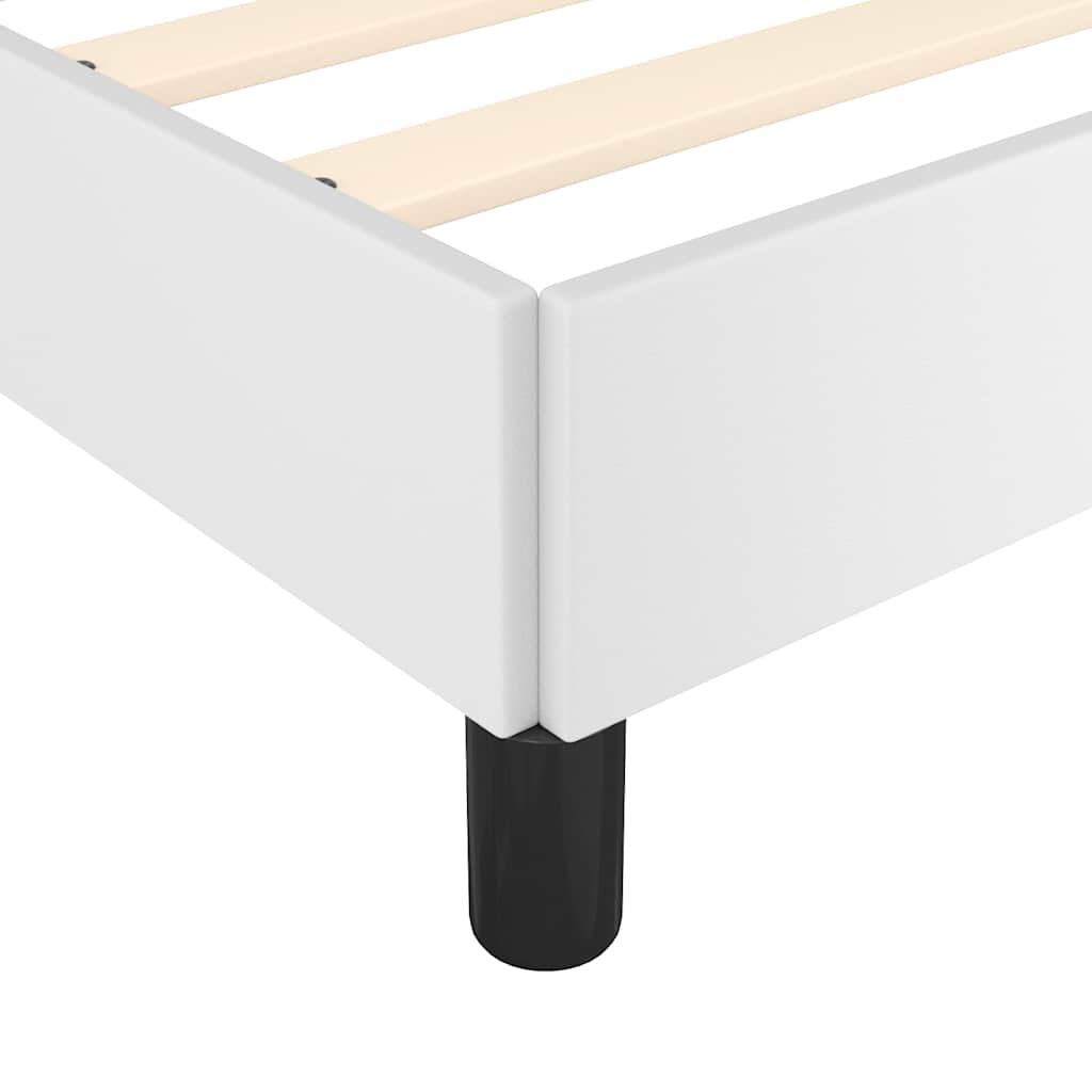 Bed Frame without Mattress White 180x200cm Super King Faux Leather