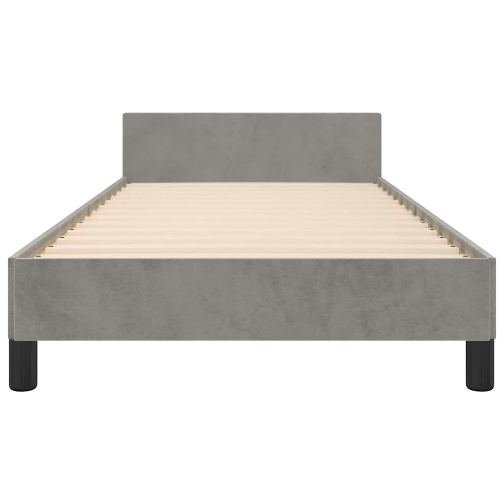 Bed Frame without Mattress Light Grey 90x190cm Single Velvet