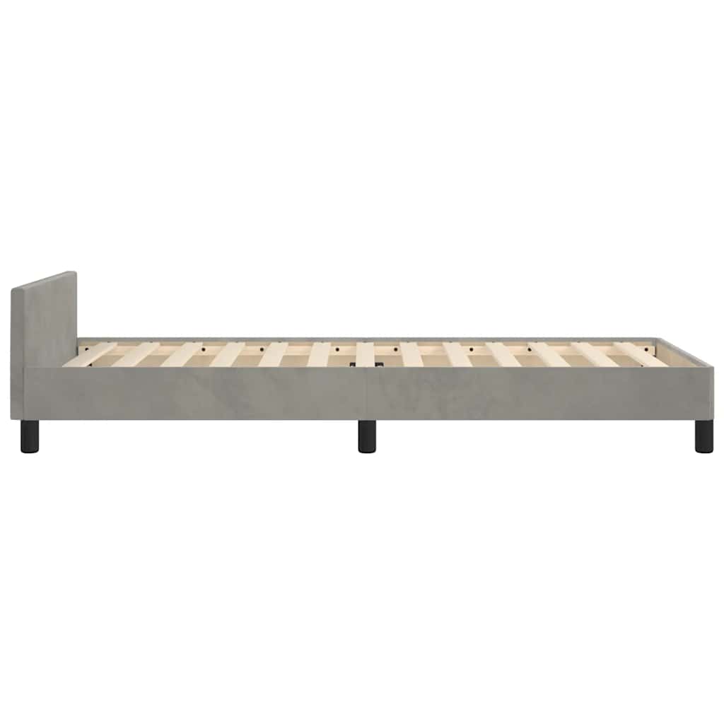 Bed Frame without Mattress Light Grey 90x190cm Single Velvet