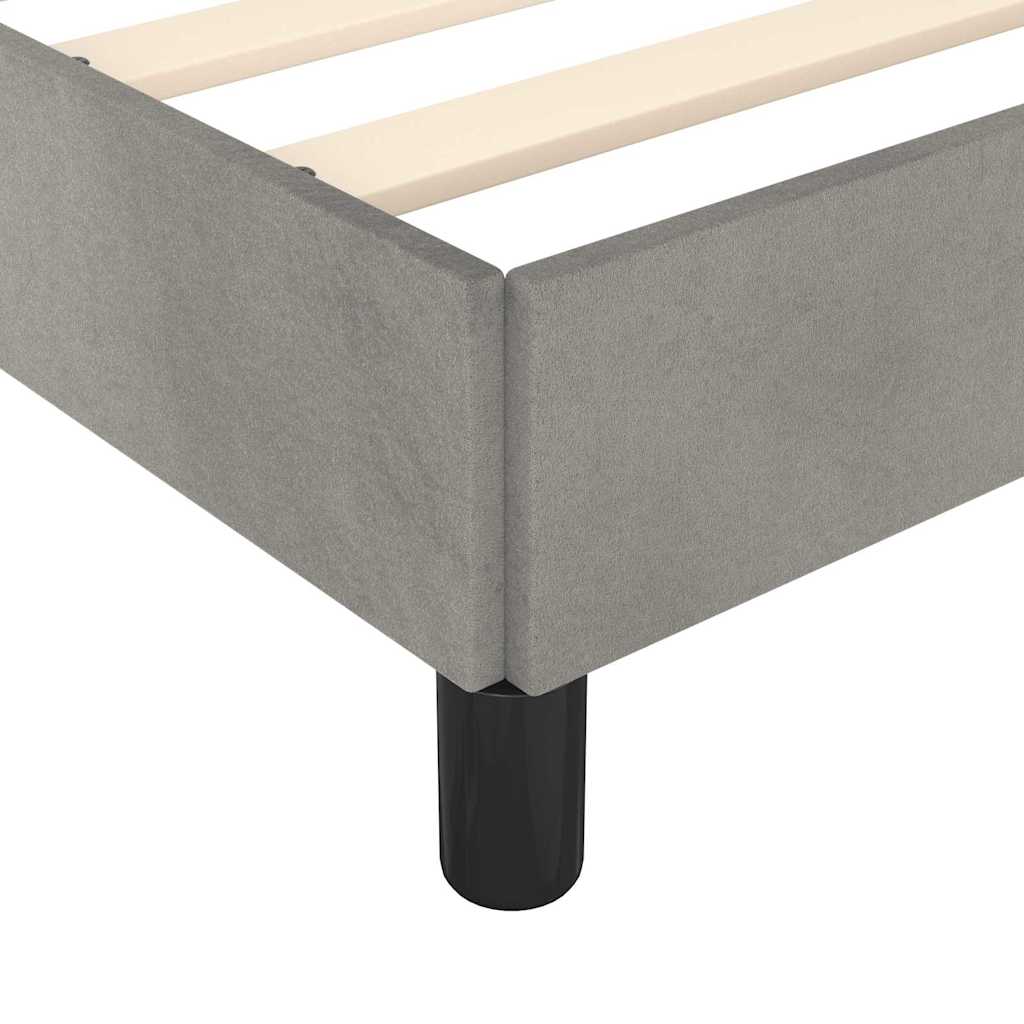 Bed Frame without Mattress Light Grey 90x190cm Single Velvet