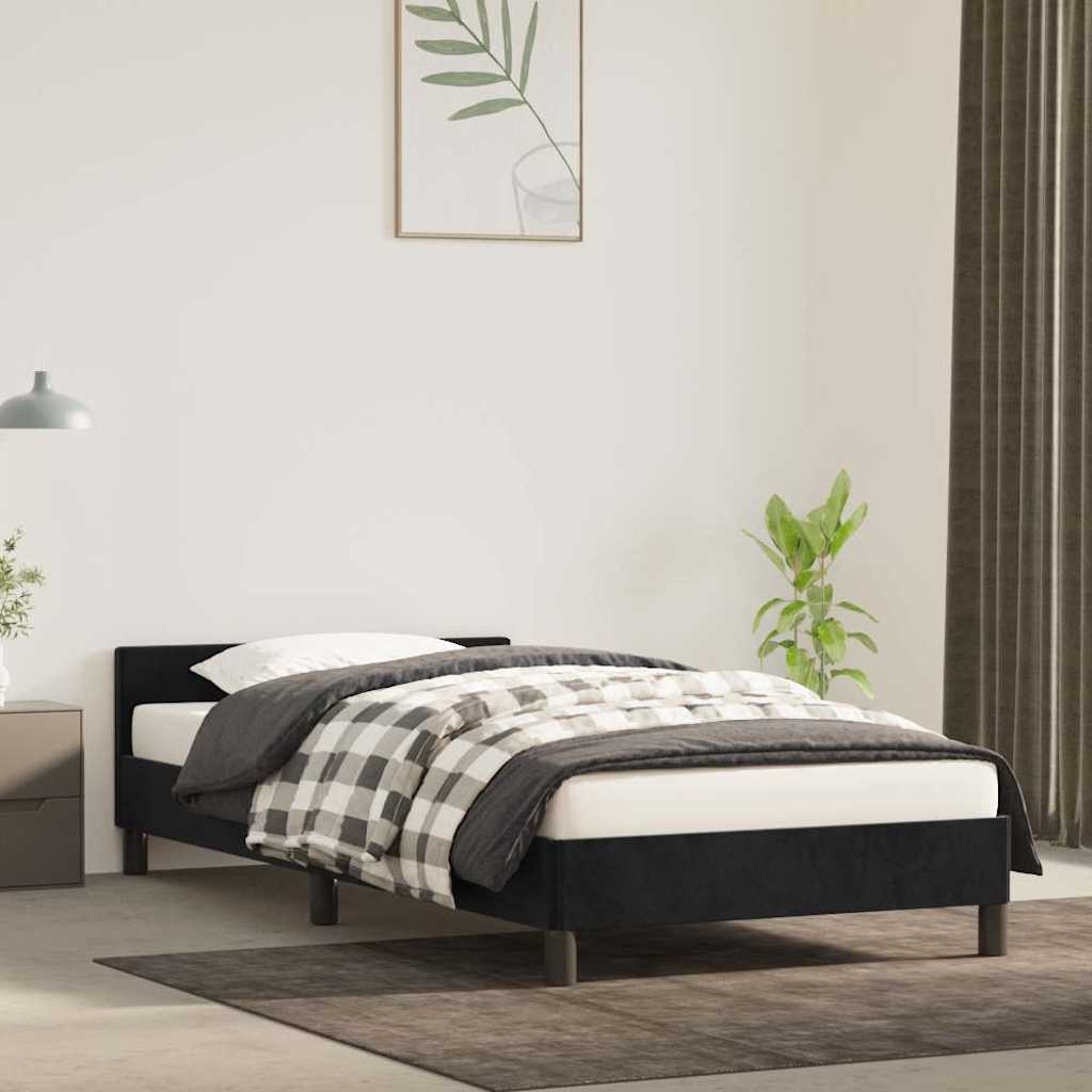 Bed Frame without Mattress Black 90x190cm Single Velvet