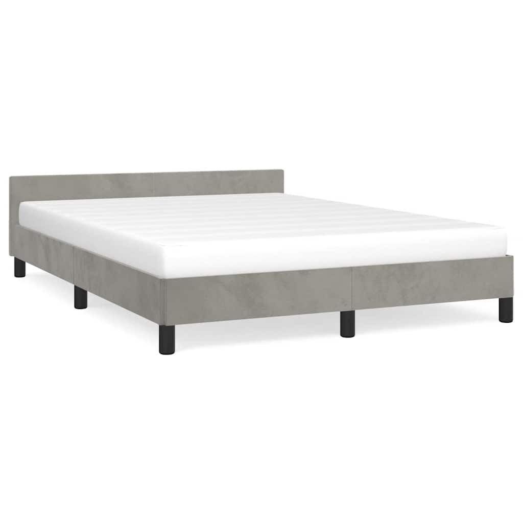 Bed Frame without Mattress Light Grey 135x190cm Double Velvet