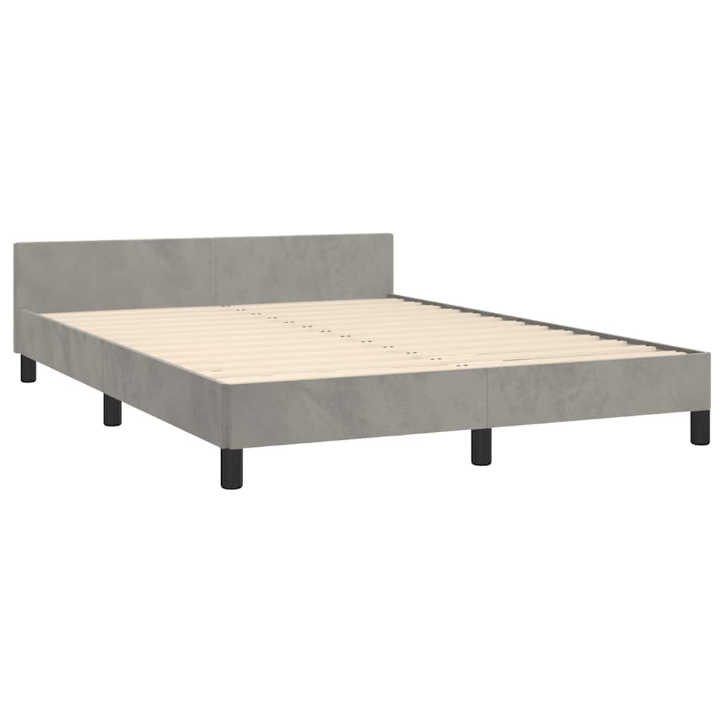 Bed Frame without Mattress Light Grey 135x190cm Double Velvet