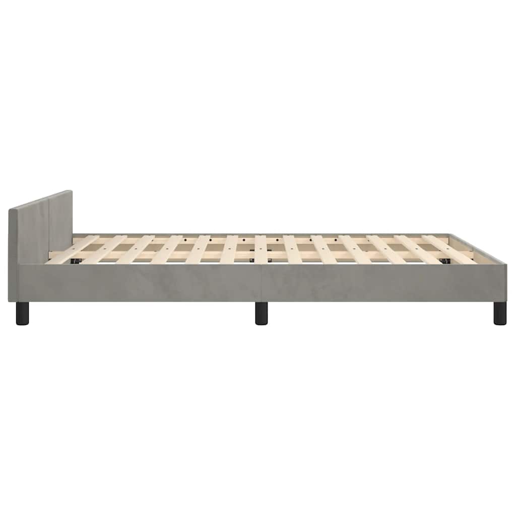 Bed Frame without Mattress Light Grey 135x190cm Double Velvet