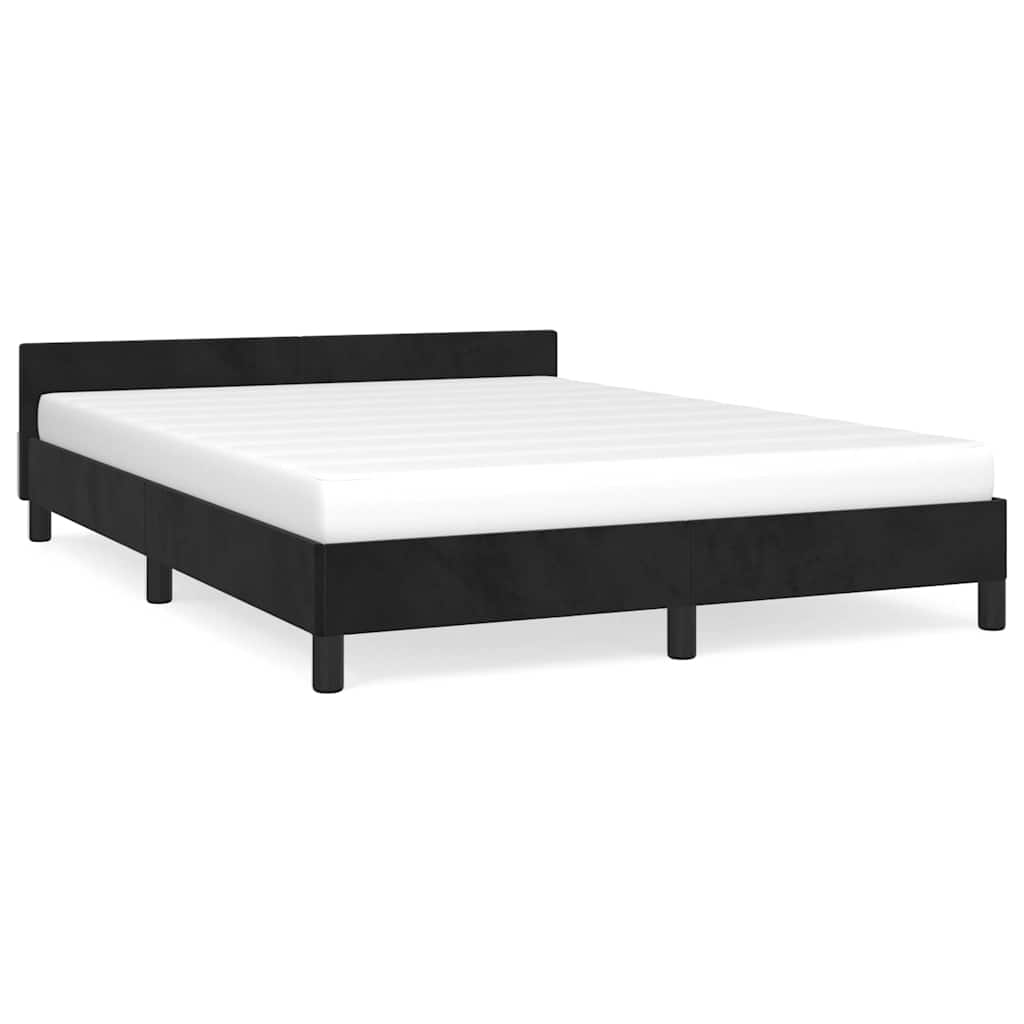 Bed Frame without Mattress Black 135x190cm Double Velvet