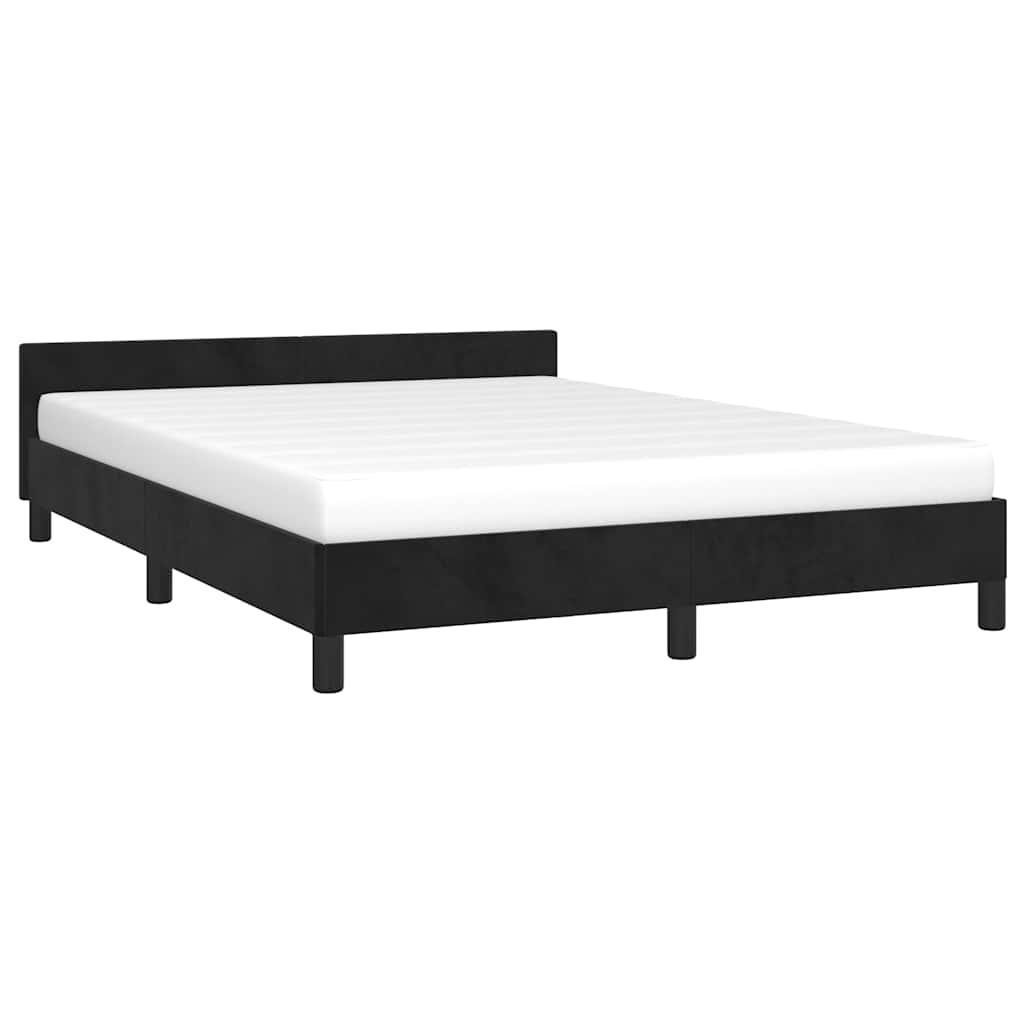 Bed Frame without Mattress Black 135x190cm Double Velvet