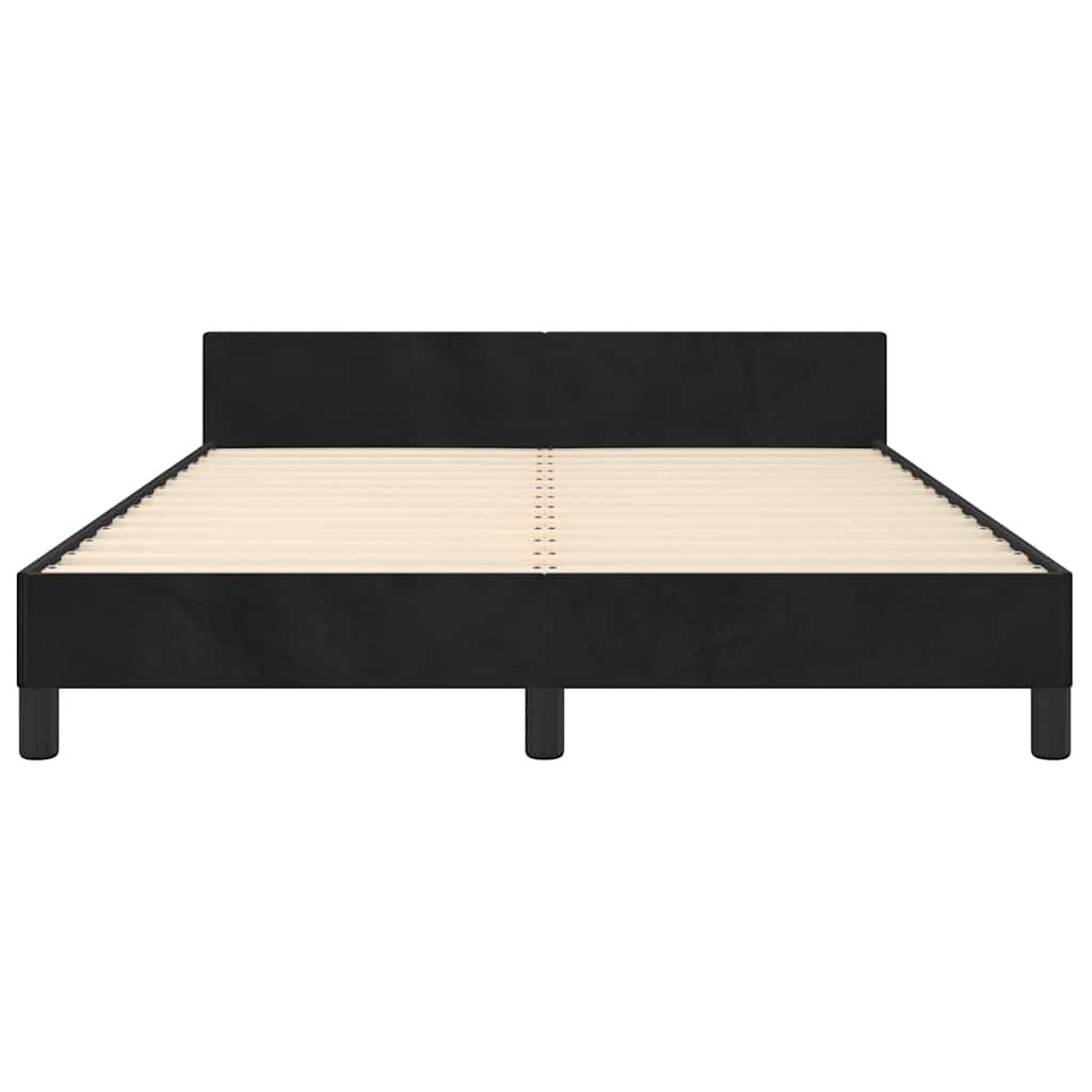 Bed Frame without Mattress Black 135x190cm Double Velvet